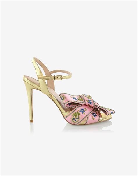 Cynthia Rowley Anjelica Bow High Heel Sandal Pink Gold Garmentory