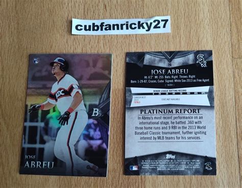 2014 Jose Abreu Bowman Platinum Rookie Card RC 76 Lot Of 11 NM