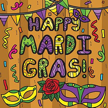 Happy Mardi Gras Colored Cartoon Illustration Illustration Christian