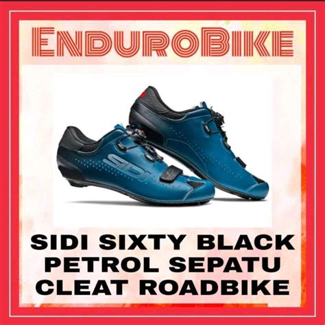 Jual Sepatu Roadbike Sidi Sixty Black Petrol Cleat Bike Shoe Sepeda