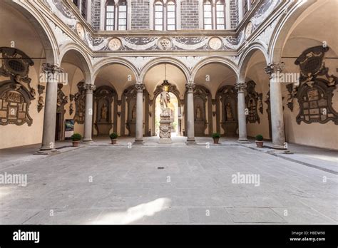 The Inner Courtyard Of The Palazzo Medici Riccardi In Florence Italy