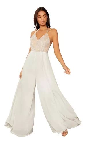 Entero Jumpsuit Mono Fiesta Forrado Novia Espalda El