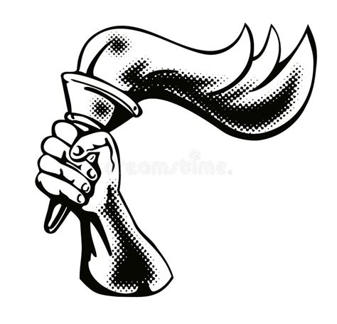 Hand With Flaming Torch Stock Vector Illustration Of Holding 3874164