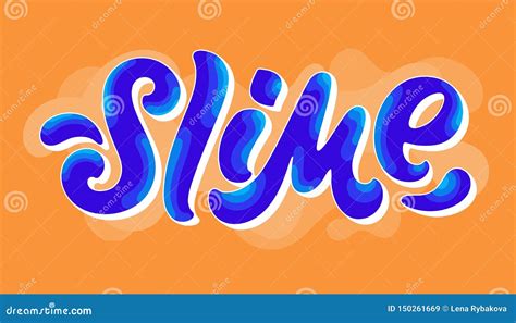 Slime Word Design On Liquid Background Royalty Free Cartoon