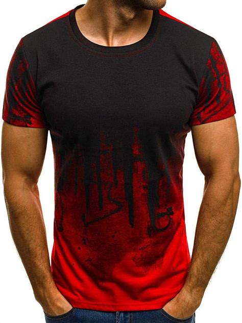 Marque T Shirt Hommes D Grad Couleur Manches Courtes Dr Le T Shirts