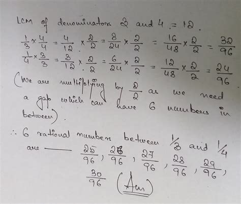 Find Six Rational Numbers Between And And Do Reciprocal Maths