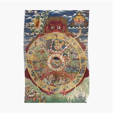 Buddhist Wheel Of Life Bhavacakra Thangka Poster For Sale By Onodera