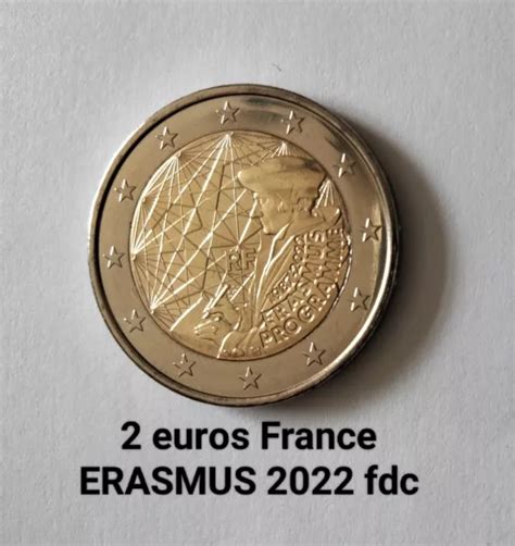 PIÈCE 2 EURO France 2022 Erasmus Type A Fleur de coin poste suivi