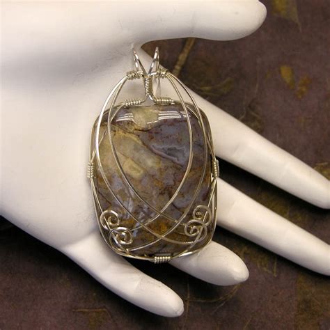 Wire Wrapped Pietersite Stone Pendant Etsy Anhänger Schmuck Wickeln