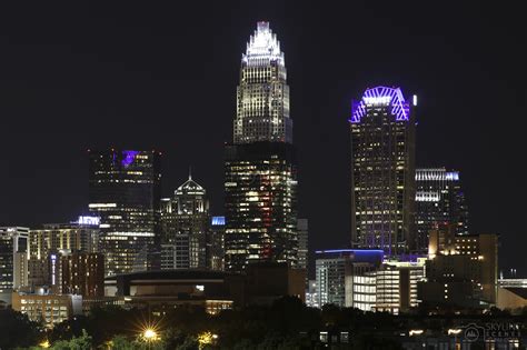 Charlotte skyline at night