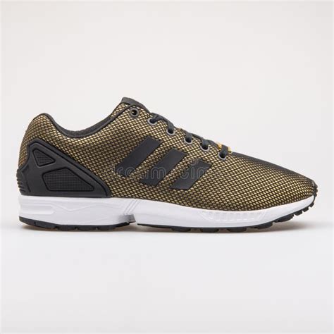 Adidas Zx Flux Black And Gold Sneaker Editorial Image Image Of Shoes