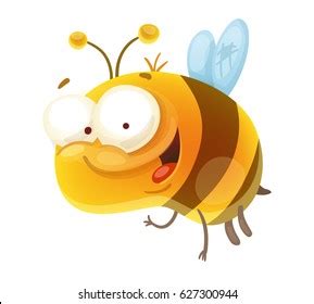 Happy Cartoon Bee Stock Vector (Royalty Free) 627300944