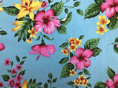 Hawaiian Print Cotton Fabric Yardage Available | Etsy