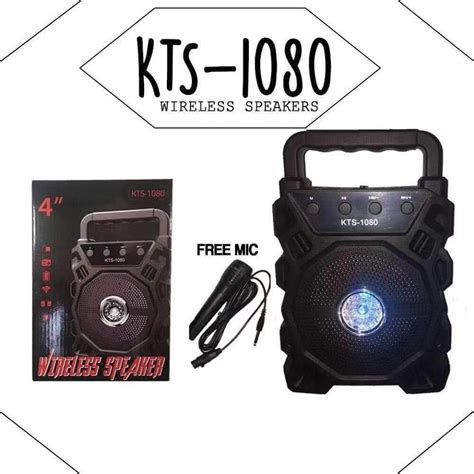 KTS 1080 Karaoke USB TF FM Portable Bluetooth Speaker With Mic Shopee