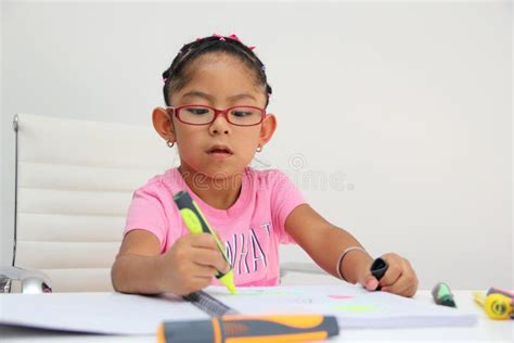 Year Old Brunette Latina Girl With Autism Spectrum Disorder ASD Like Asperger Rett And Heller