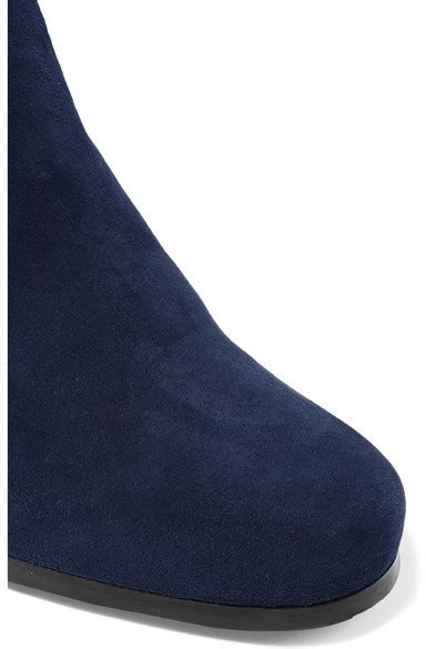 Stuart Weitzman Hinterland Stretch Suede Over The Knee Boots Navy 800