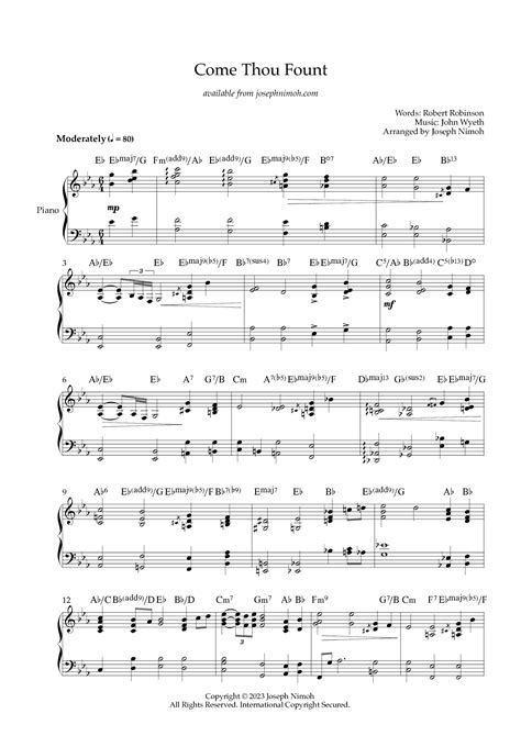 Come Thou Fount Arr Joseph Nimoh By Joseph Nimoh Sheet Music For