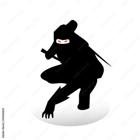 Ninja Stance Silhouette Stock Vector Adobe Stock