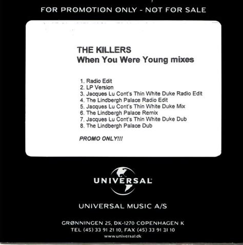 The Killers – When You Were Young (Mixes) (2006, CDr) - Discogs