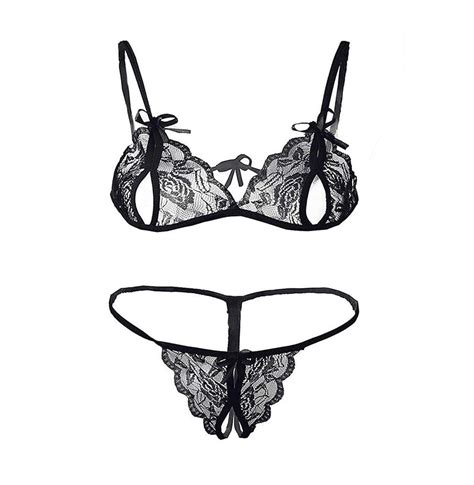 Buy Waooo Net Bikini Set For Women Nightdress Bra And Panty Set For Women Black And Pink Free
