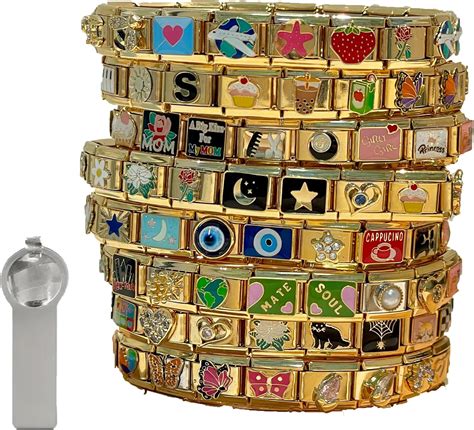 italian gold bracelet custom charms personalized mm modular links