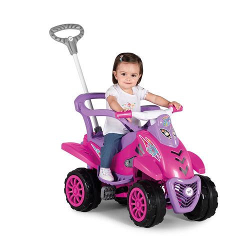 Carrinho De Passeio Infantil Quadriciclo Pedal Cross Rosa Legacy