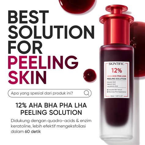 Skintific Acid Peeling Solution Serum 30ml Exfoliating With Aha Bha