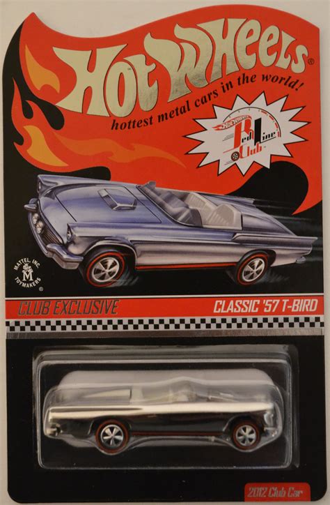 Classic 57 T Bird Chrome With Pin Hot Wheels Red Line Club Rlc Hw