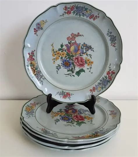 LOT DE 5 Anciennes Assiettes VILLEROY BOCH M 1575 Fleurs De