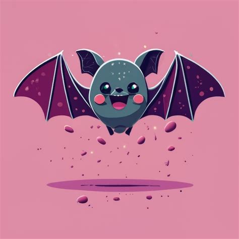 Premium Photo A Cute Cartoon Vampire Bat Flying In The Air Isolated