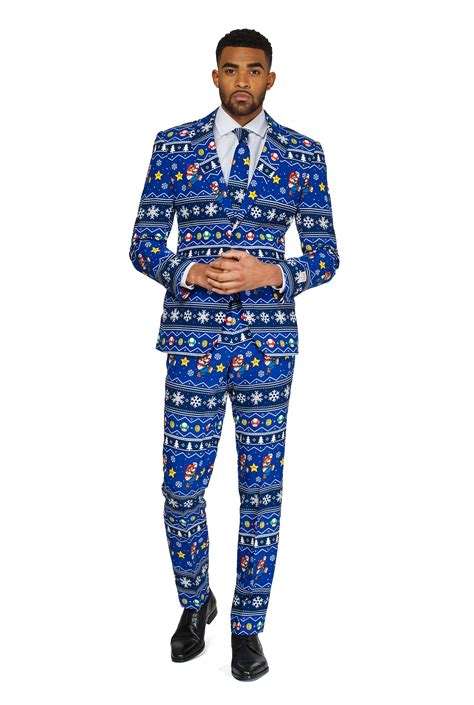 Opposuits Opposuits Mens Merry Mario™ Licensed Christmas Suit