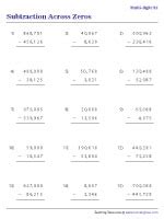 Subtraction Within Subtracting Across Zeros Education To