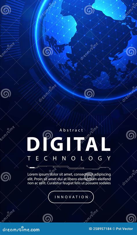 Digital Ai Big Data Technology Futuristic Blue Background Cyber Cloud