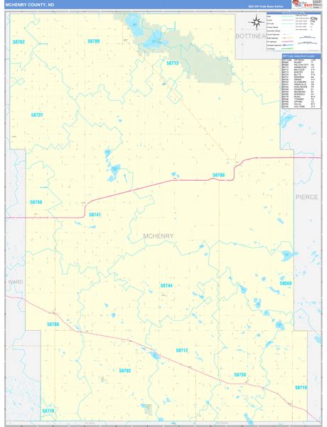 McHenry County Wall Map Premium Style - marketmaps.com