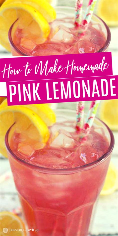 How To Make Homemade Pink Lemonade Pink Lemonade Recipes Lemonade