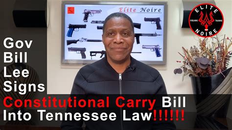 Gov Bill Lee Signs Constitutional Carry Bill Into Tennessee Law Youtube