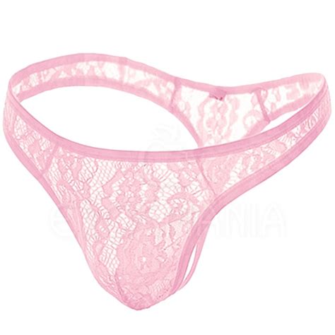 Cueca Tapa Sexo Fio Dental De Renda Rosa Sex Shop Erosmania