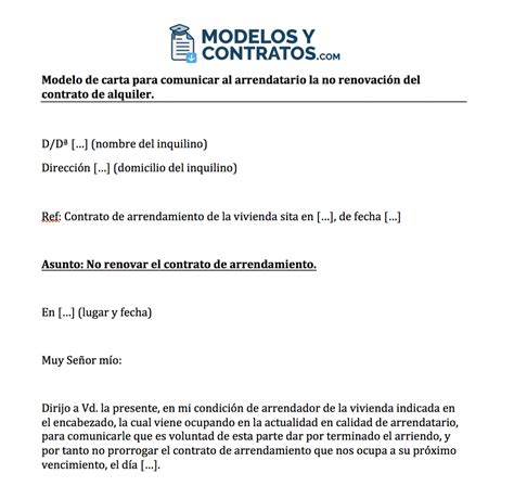 Modelo De Carta De Rescision De Contrato De Alquiler Compartir Carta