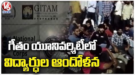 Gitam University Students Protest Seeking Attendance Relaxation For