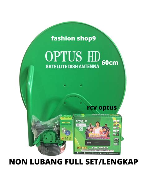 Parabola Mini Full Set Lengkap 60 Cm Optus Hijau Termasuk 1 Pcs