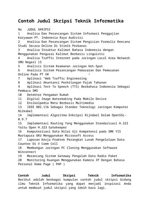 Docx Contoh Judul Skripsi Teknik Informatika Dokumentips