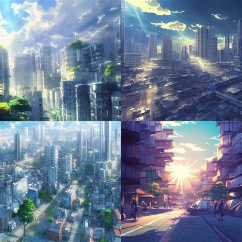 Tilt Shift Anime Cityscape By Makoto Shinkai Concept Stable