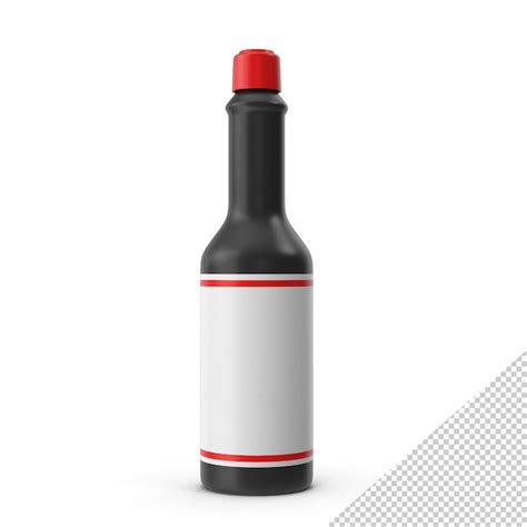 Premium PSD Hot Sauce Bottle Black PNG