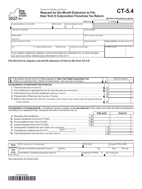 Fillable Online Form Ct Request For Six Month Extension To File New