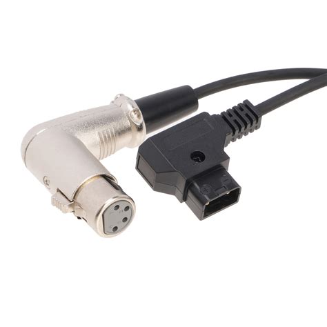 Coiled D Tap To Angle Xlr Female Pin Power Cable Adapter For Canon