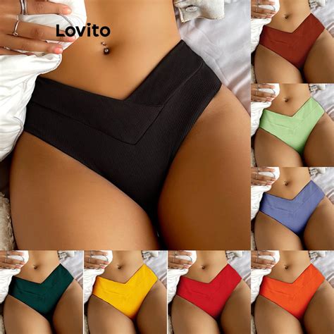 Lovito Sexy Plain Basic Bikini Bottoms For Women Lnl Light Green