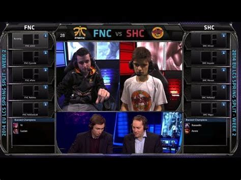 Fnatic Vs Supa Hot Crew Season 4 EU LCS Spring Split 2014 W2D2 G3 FNC Vs SHC YouTube