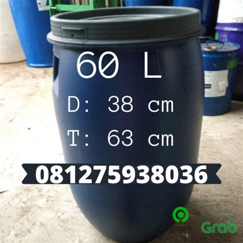 Jual Tong Tempat Sampah Drum Air Tebal Liter L Gentong Biru