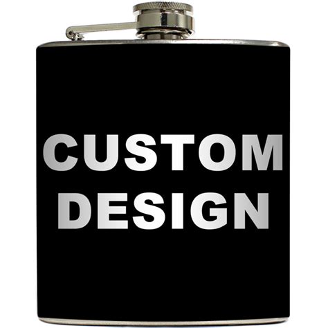 Upload Your Own Design Custom 6 Oz Stainless Flask Liquid Courage