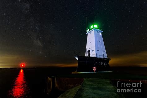 Milky Way And Stars Over Ludington Lighthouse Photograph By Craig